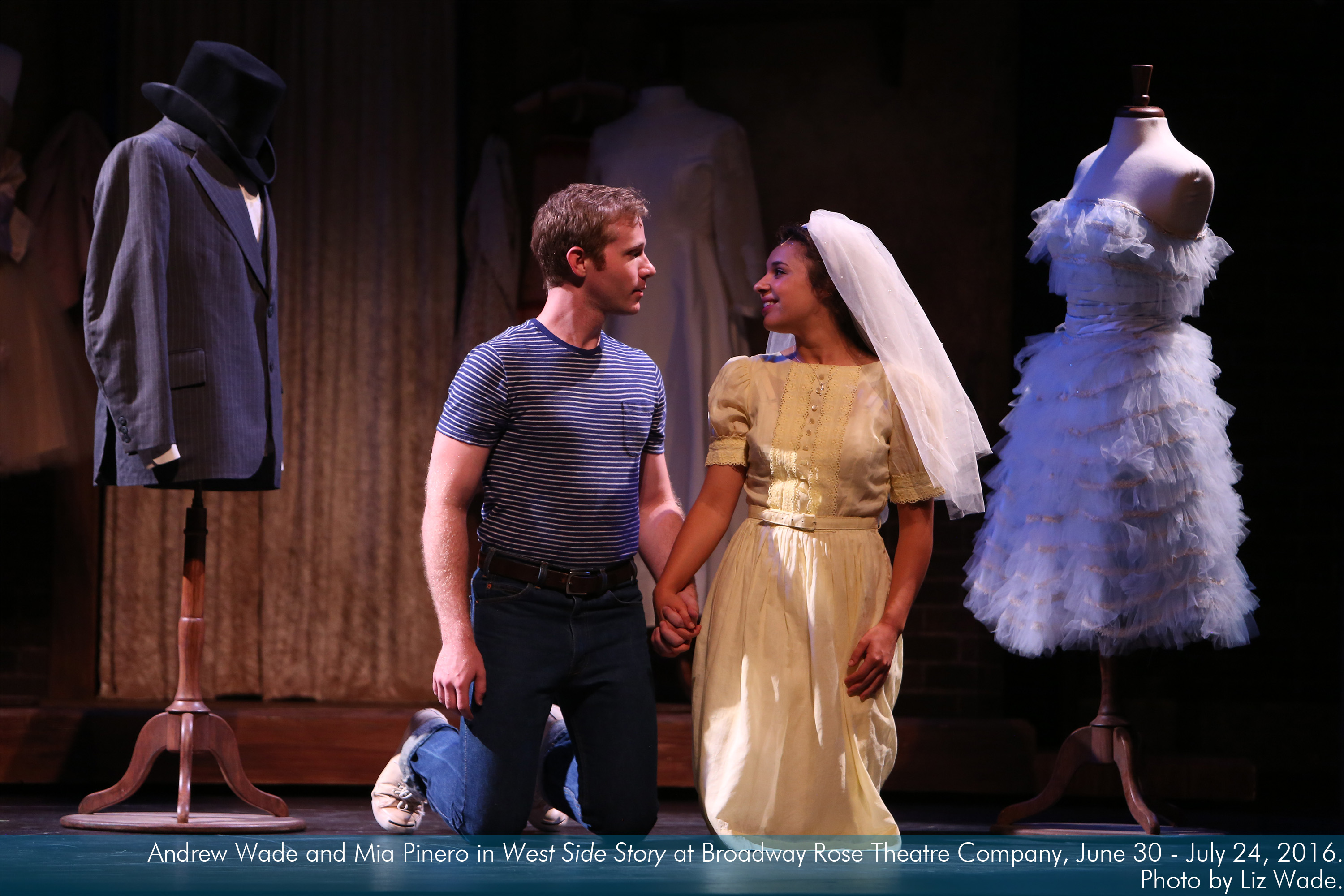 Mia Pinero and Andrew Wade in West Side Story at Broadway Rose Theatre Company. Photo by Liz Wade.
