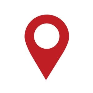 Simple art of a red "Google Maps" location marker