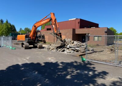 Photo of construction on the new Broadway Rose Theatre