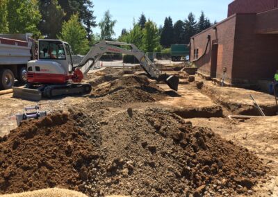Photo of construction on the new Broadway Rose Theatre
