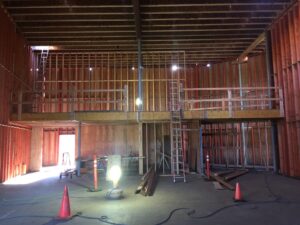 Photo of construction on the new Broadway Rose Theatre