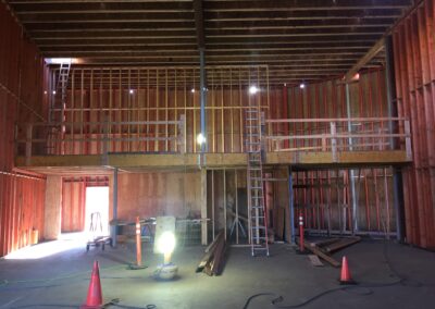 Photo of construction on the new Broadway Rose Theatre
