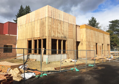 Photo of construction on the new Broadway Rose Theatre
