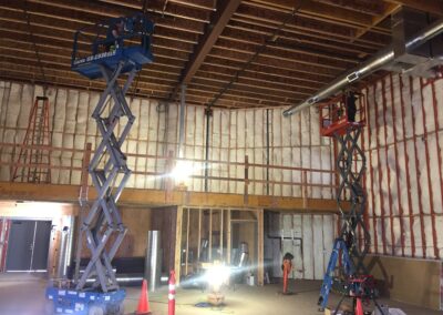 Photo of construction on the new Broadway Rose Theatre