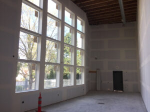 Photo of construction on the new Broadway Rose Theatre
