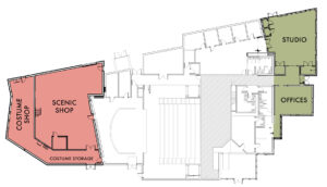 Floorplan for the new Broadway Rose Theatre