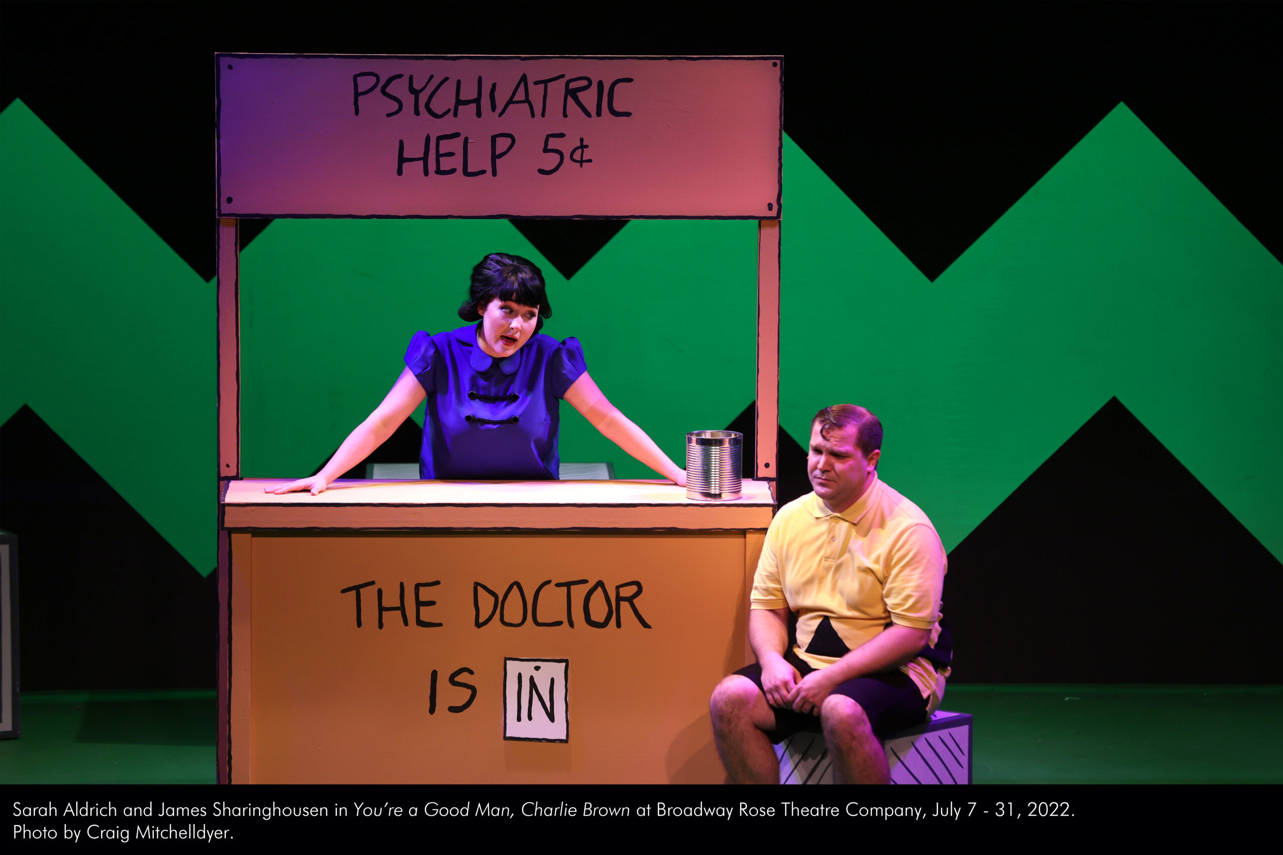 Sarah Aldrich and James Sharinghousen in "You're a Good Man, Charlie Brown". Photo by Craig Mitchelldyer.