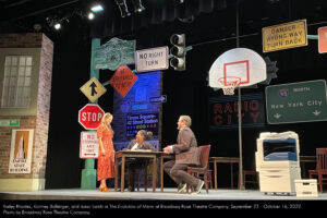 Production Photo - The Evolution of Mann. Kailey Rhodes, Kortney Ballenger, and Isaac Lamb.