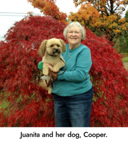 Juanita and her dog, Cooper.