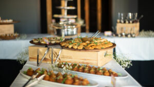 What to find at the gala: fine hors d'oeuvres courtesy of Delilah's Catering.