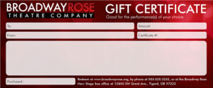 Broadway Rose Gift Certificate