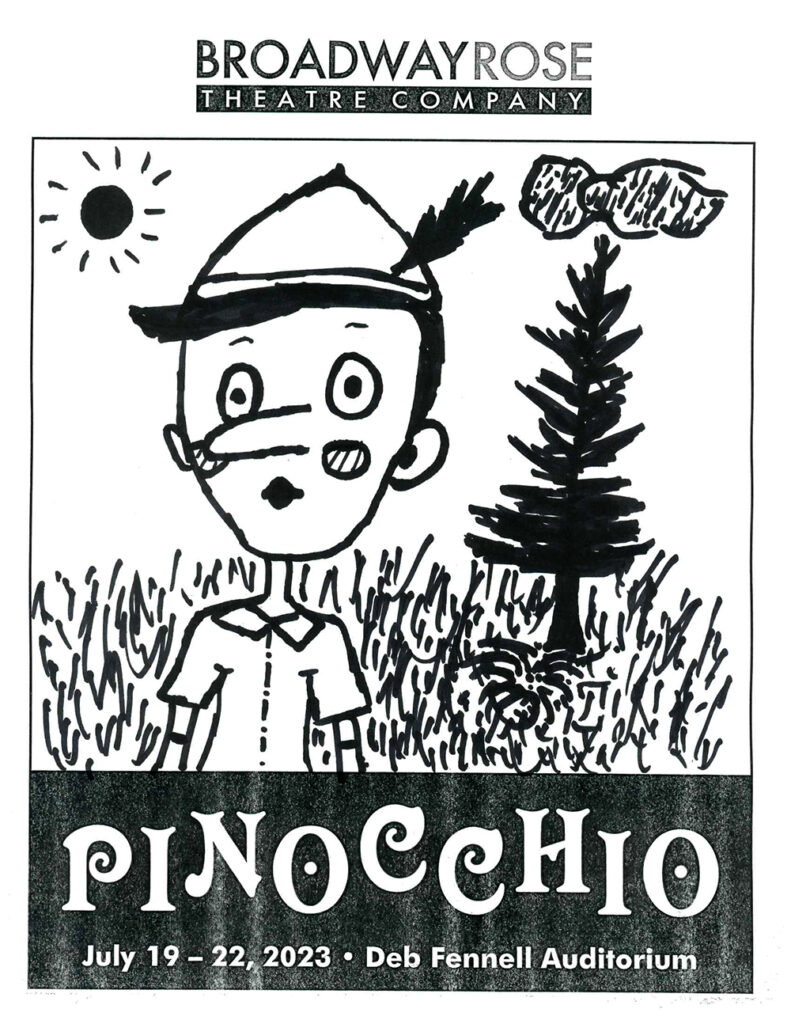 Winner of the Pinocchio Program Cover Contest. Artwork by Quinn from Mr. Depp's 5th grade class at Edward Byrom Elementary School.