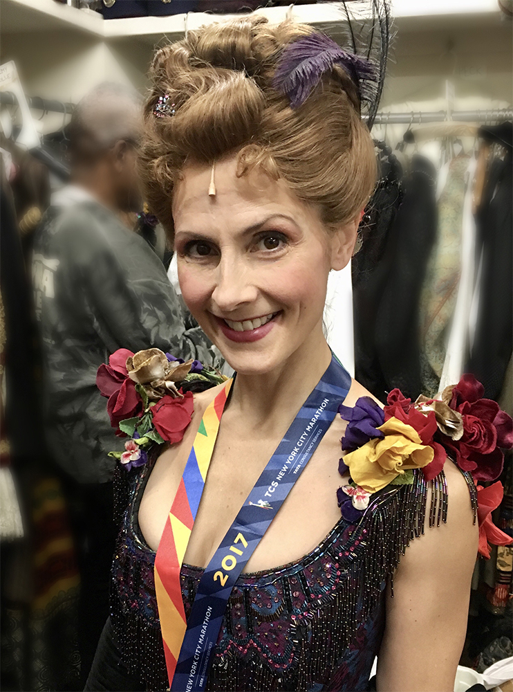 Kelly backstage at Phantom of the Opera on Broadway