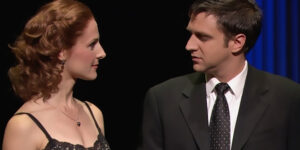 Kelly as Kathy in the Broadway revival of Company with Raul Esparza
