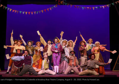 The cast of Rodgers and Hammerstein's Cinderella at Broadway Rose Theatre Company, August 3 - 20, 2023. Photo by Howard Lao.