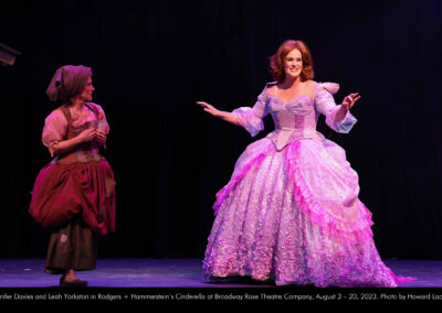 Jennifer Davies and Leah Yorkston in Rodgers and Hammerstein's Cinderella at Broadway Rose Theatre Company, August 3 - 20, 2023. Photo by Howard Lao.