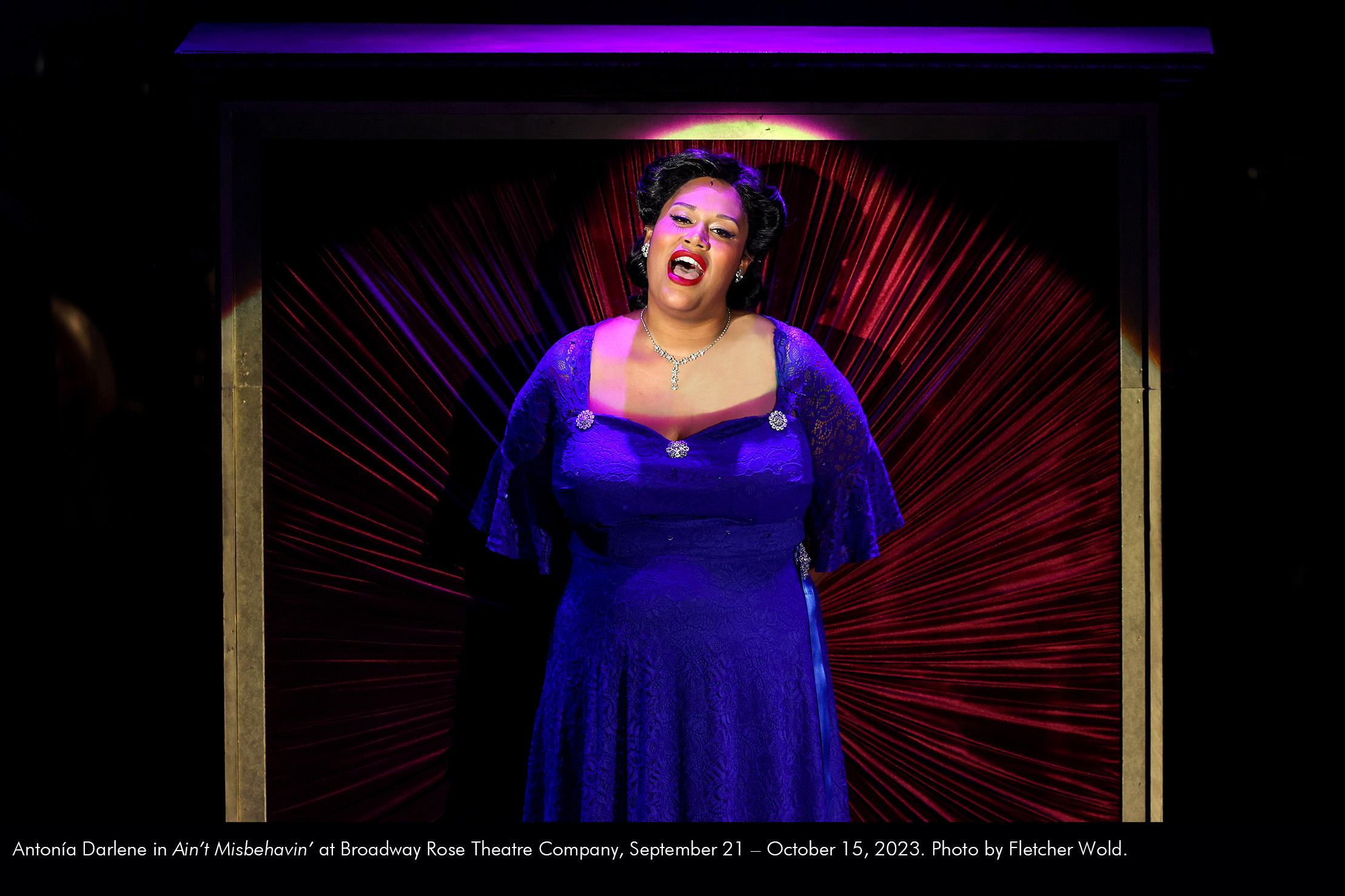 Antonía Darlene in Ain't Misbehavin' at Broadway Rose Theatre Company, September 21 - October 15, 2023. Photo by Fletcher Wold.