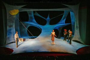 Photo of the set of Eurydice at George Fox University (2010), designed by Bryan Boyd.