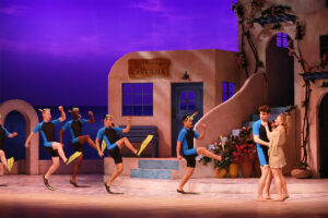Photo of the set of Mamma Mia! Designed by Bryan Boyd.