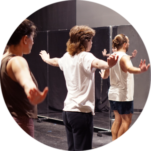 Photo from an adult dance class in the rehearsal hall.