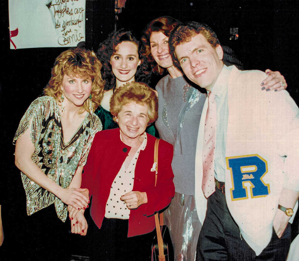 Photo from opening night of The Tafettas with Doctor Ruth, 1989.