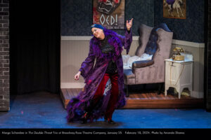 Margo Schembre in The Double-Threat Trio at Broadway Rose Theatre Company, January 25 - February 18, 2024. Photo by Amanda Shama.