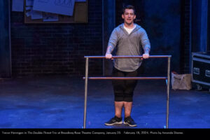 Trevor Hennigan in The Double-Threat Trio at Broadway Rose Theatre Company, January 25 - February 18, 2024. Photo by Amanda Shama.