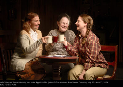 Danielle Valentine, Sharon Maroney, and Malia Tippets in The Spitfire Grill at Broadway Rose Theatre Company, May 30 – June 23, 2024. Photo by Fletcher Wold.