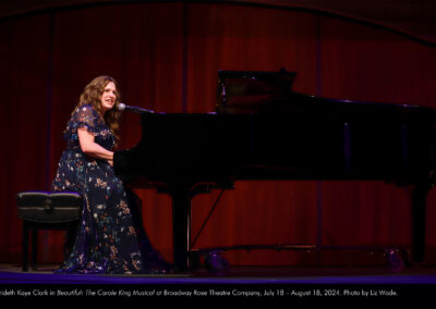 Merideth Kaye Clark in Beautiful: The Carole King Musical at Broadway Rose Theatre Company, July 18 – August 18, 2024. Photo by Liz Wade.