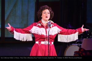 Sara Catherine Holder in Always...Patsy Cline at Broadway Rose Theatre Company, September 19 - October 13, 2024. Photo by Jared McLean.