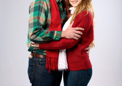 Nick Serrone and Erin Tamblyn in Five Golden Rings at Broadway Rose Theatre Company, November 27 – December 22, 2024. Photo by Fletcher Wold.