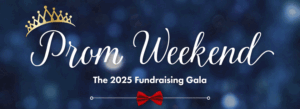 Animated version of the 2025 Gala logo with a glittering blue background.