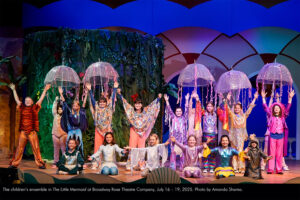 The children's ensemble in The Little Mermaid at Broadway Rose Theatre Company, July 16 - 19, 2025. Photo by Amanda Shama.