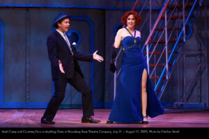 Matt Casey and Courtney Fero in Anything Goes at Broadway Rose Theatre Company, July 31 - August 17, 2025. Photo by Fletcher Wold.