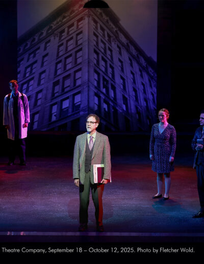 The cast of Triangle at Broadway Rose Theatre Company, September 18 - October 12, 2025. Photo by Fletcher Wold.