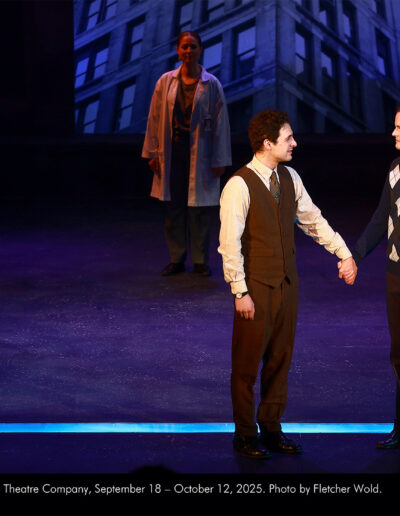 The cast of Triangle at Broadway Rose Theatre Company, September 18 - October 12, 2025. Photo by Fletcher Wold.