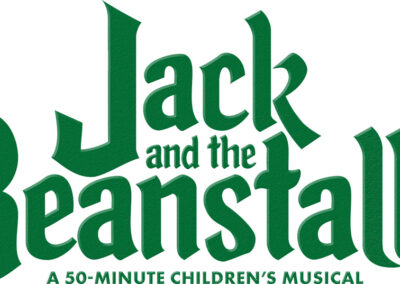 Logo for Jack and the Beanstalk done in a medieval font with green letters.