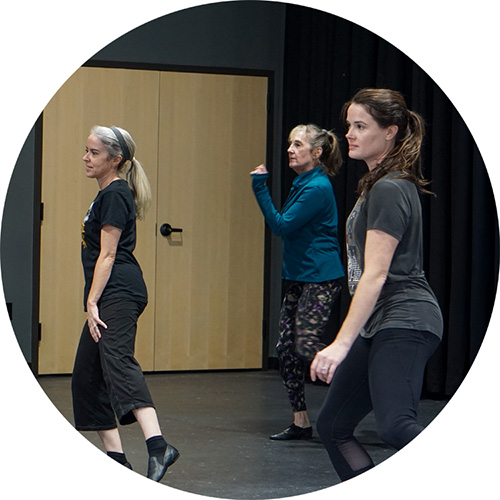 A photo of students of all ages dancing in our Beginners Jazz class.