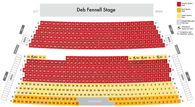 Deb Fennell Auditorium seat map.