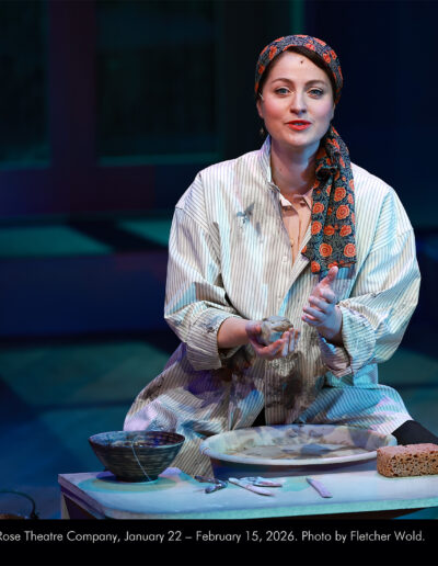 Malia Tippets in In Clay at Broadway Rose Theatre Company, January 22 - February 15, 2026. Photo by Fletcher Wold.