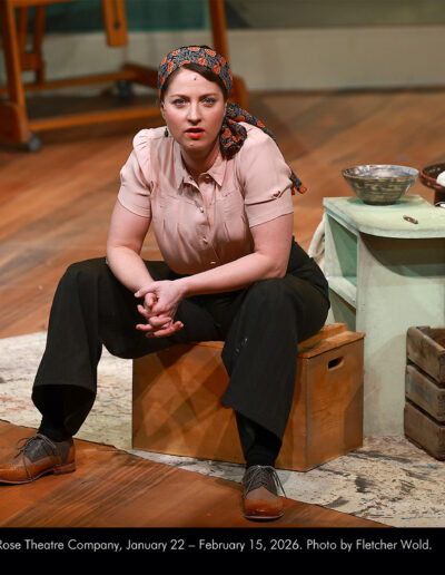 Malia Tippets in In Clay at Broadway Rose Theatre Company, January 22 - February 15, 2026. Photo by Fletcher Wold.