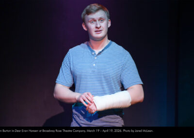 Ryan Burton in Dear Evan Hansen at Broadway Rose Theatre Company, March 19 - April 19, 2026. Photo by Jared McLean.