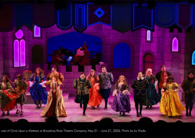 The cast of Once Upon a Mattress at Broadway Rose Theatre Company, May 21 - June 21, 2026. Photo by Liz Wade.