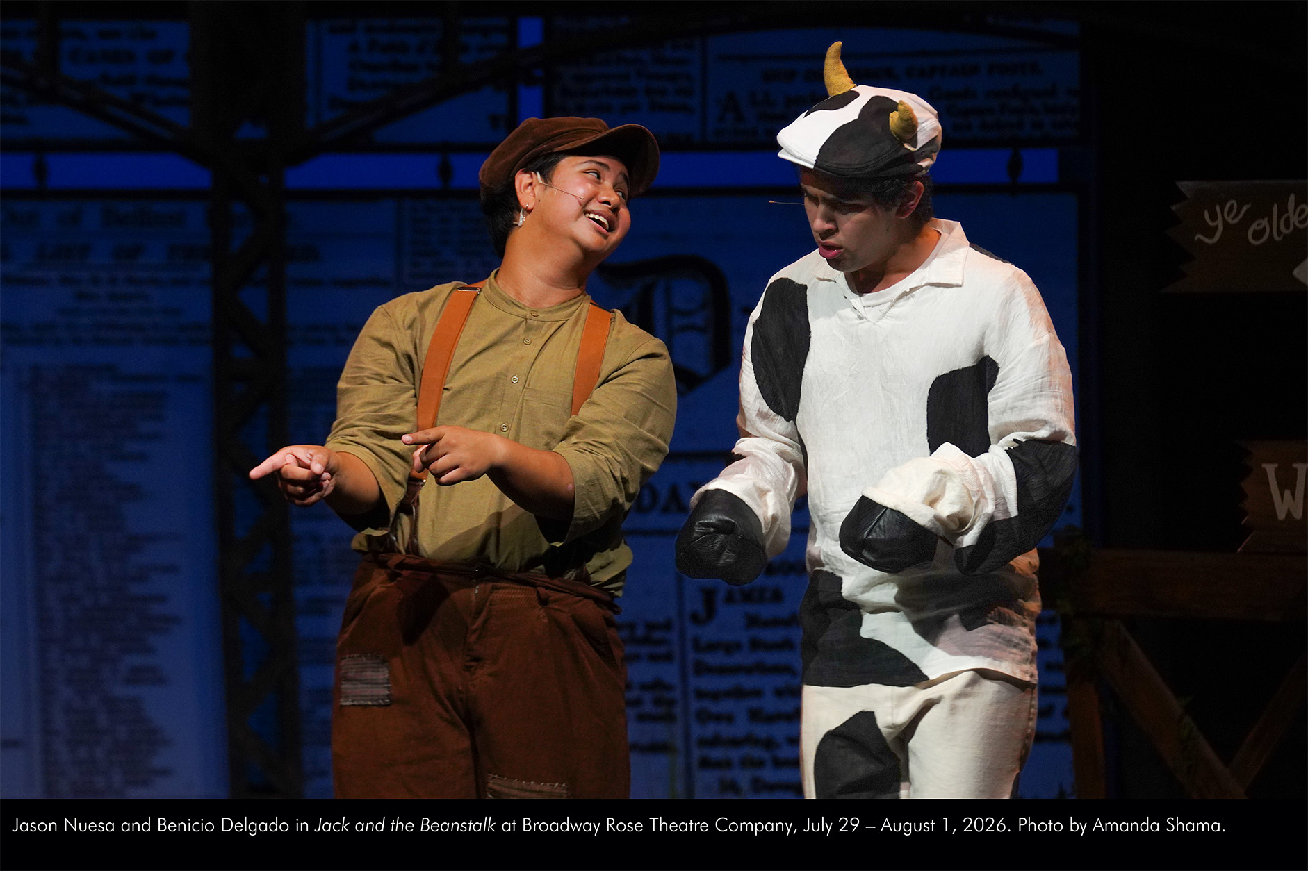Jason Nuesa and Benicio Delgado in Jack and the Beanstalk at Broadway Rose Theatre Company, July 29 - August 1, 2026. Photo by Amanda Shama.