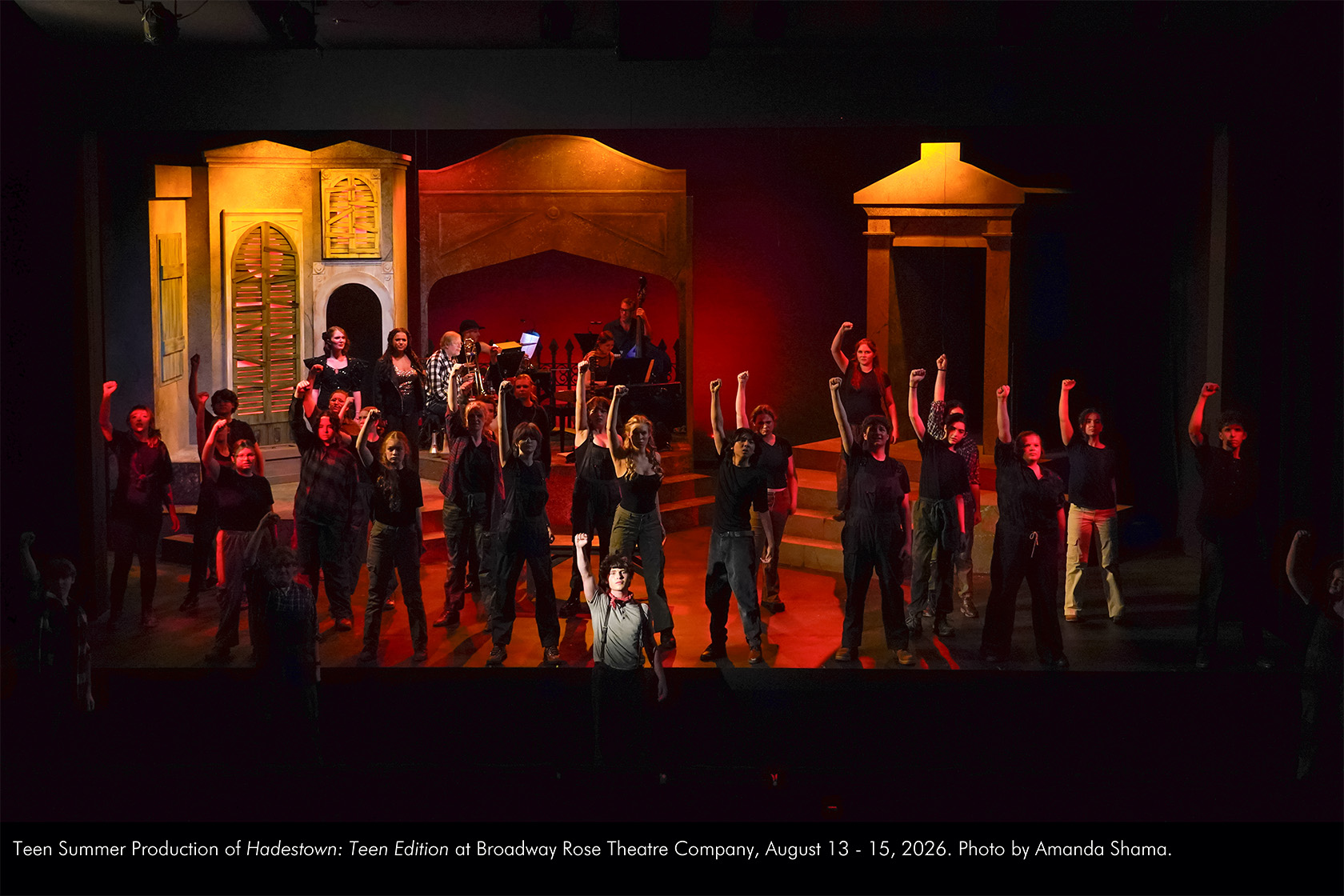 Teen Summer Production of Hadestown: Teen Edition at Broadway Rose Theatre Company, August 13 - 15, 2026. Photo by Amanda Shama.