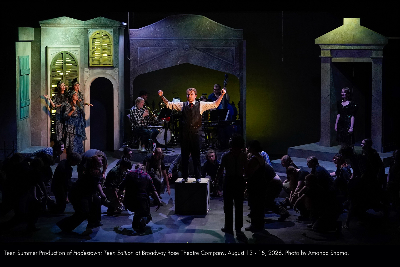 Teen Summer Production of Hadestown: Teen Edition at Broadway Rose Theatre Company, August 13 - 15, 2026. Photo by Amanda Shama.
