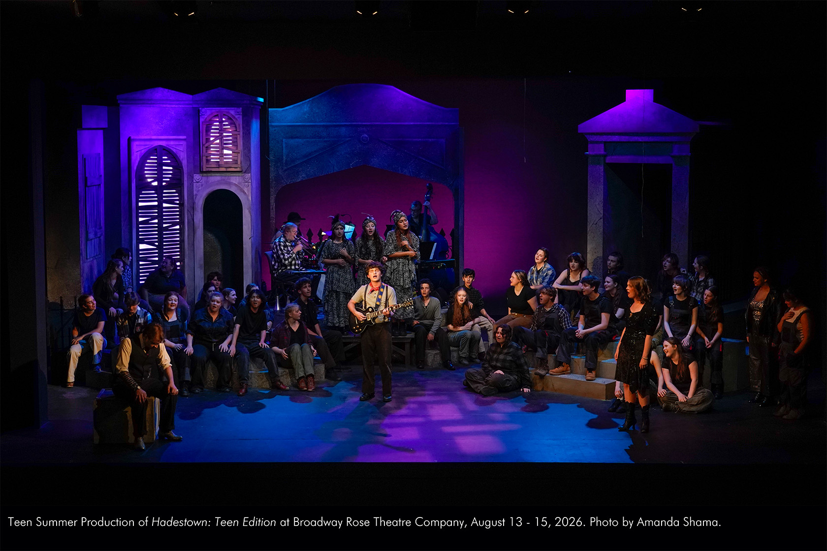 Teen Summer Production of Hadestown: Teen Edition at Broadway Rose Theatre Company, August 13 - 15, 2026. Photo by Amanda Shama.