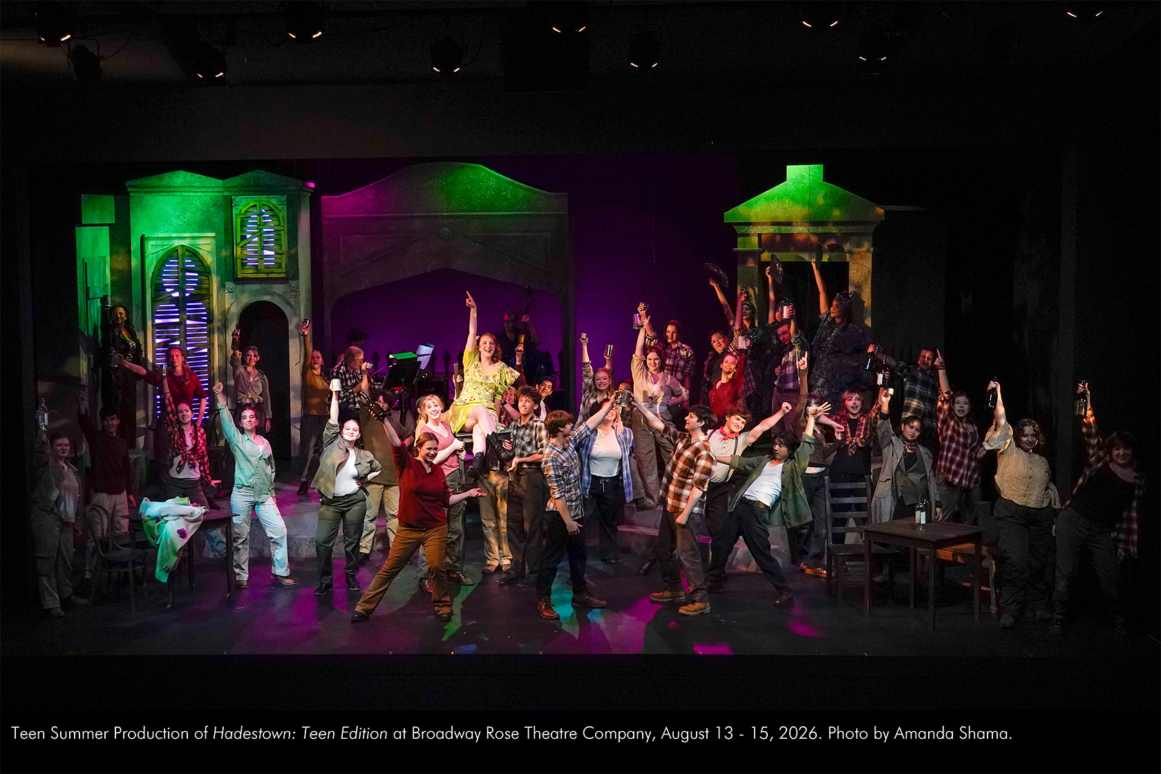 Teen Summer Production of Hadestown: Teen Edition at Broadway Rose Theatre Company, August 13 - 15, 2026. Photo by Amanda Shama.