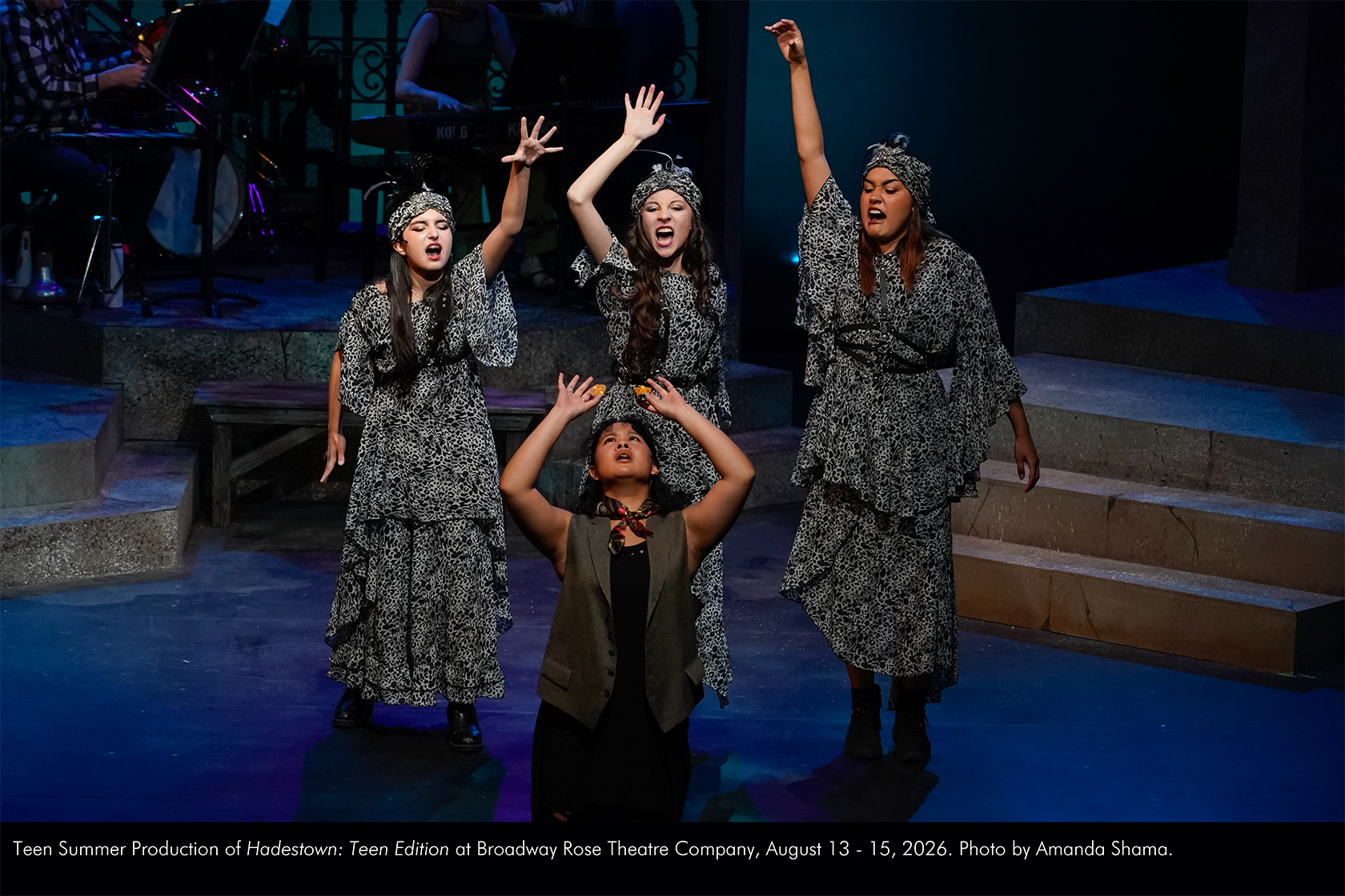 Teen Summer Production of Hadestown: Teen Edition at Broadway Rose Theatre Company, August 13 - 15, 2026. Photo by Amanda Shama.