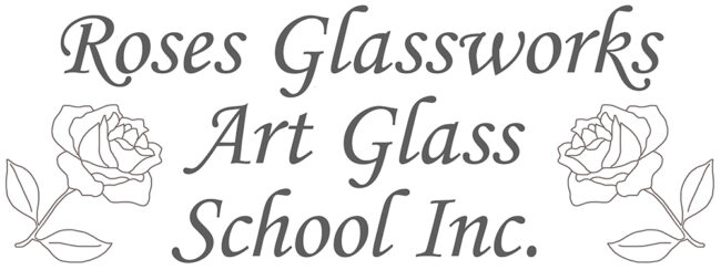 Logo for Roses Glassworks.